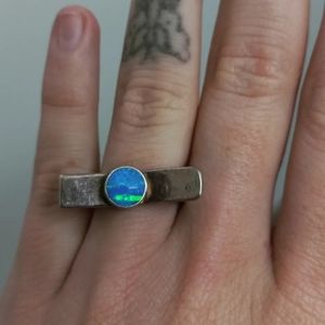 Unique Vintage Silver & Opal Ring